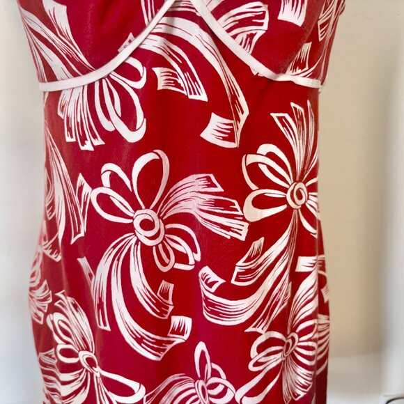 Tommy Bahama Red Tropical Floral Mini Dress Stretch Knit Size M - Picture 4 of 9